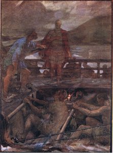 César et le pilote, de Vies de Plutarque publié par T C & E C Jack Ltd, années 1920